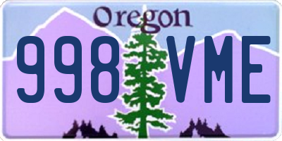 OR license plate 998VME