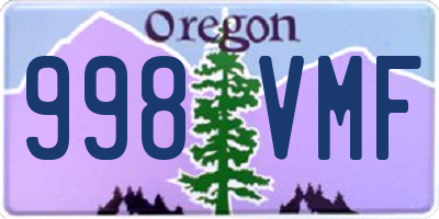 OR license plate 998VMF