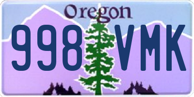 OR license plate 998VMK