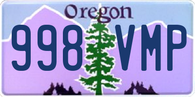 OR license plate 998VMP