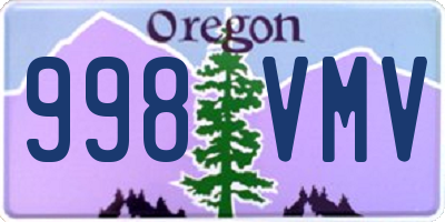 OR license plate 998VMV