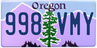 OR license plate 998VMY