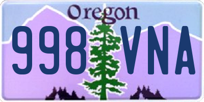 OR license plate 998VNA