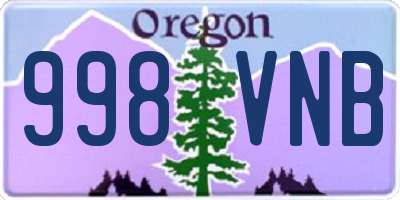 OR license plate 998VNB