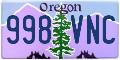 OR license plate 998VNC