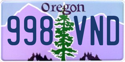 OR license plate 998VND