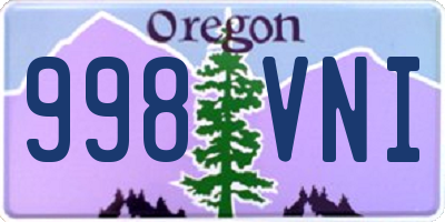 OR license plate 998VNI