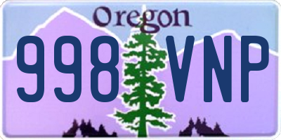 OR license plate 998VNP