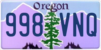 OR license plate 998VNQ