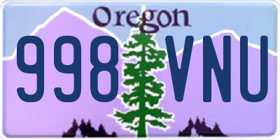 OR license plate 998VNU