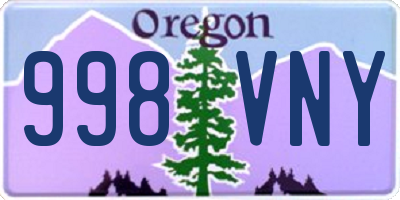 OR license plate 998VNY
