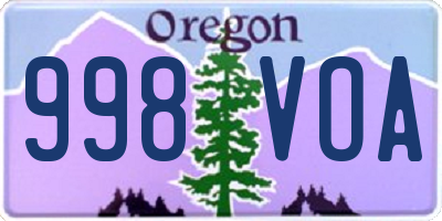 OR license plate 998VOA