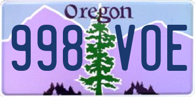 OR license plate 998VOE