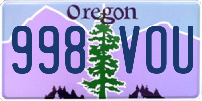 OR license plate 998VOU