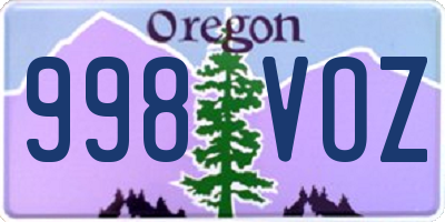 OR license plate 998VOZ