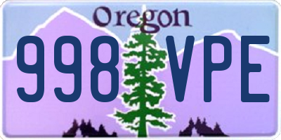 OR license plate 998VPE