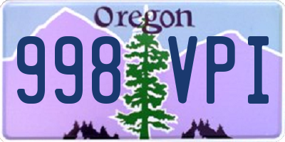 OR license plate 998VPI