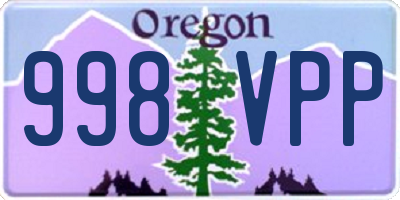 OR license plate 998VPP