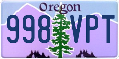 OR license plate 998VPT
