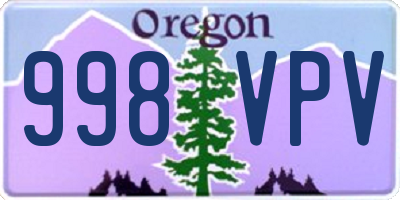 OR license plate 998VPV