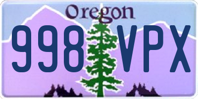 OR license plate 998VPX