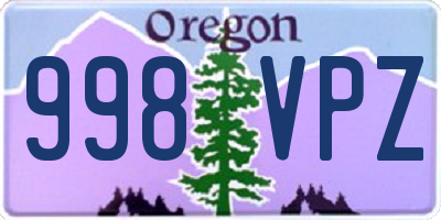 OR license plate 998VPZ