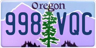 OR license plate 998VQC