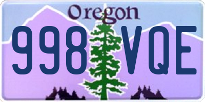 OR license plate 998VQE