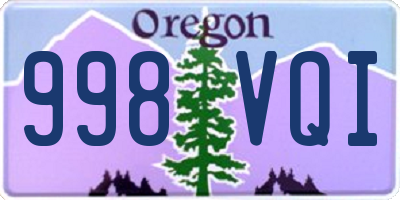 OR license plate 998VQI