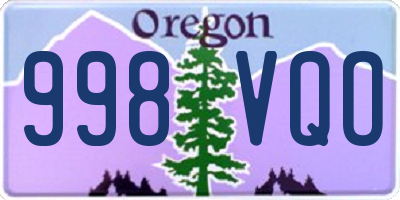OR license plate 998VQO