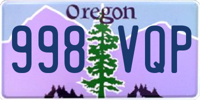OR license plate 998VQP