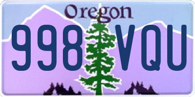 OR license plate 998VQU