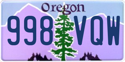 OR license plate 998VQW