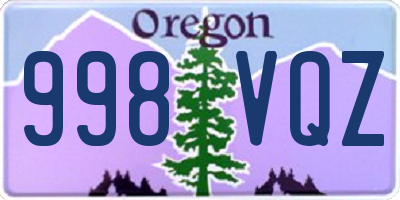 OR license plate 998VQZ