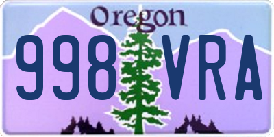 OR license plate 998VRA