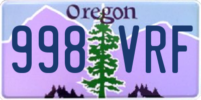 OR license plate 998VRF