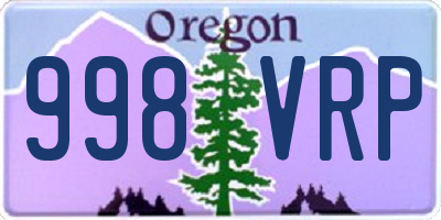 OR license plate 998VRP