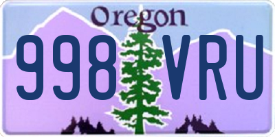 OR license plate 998VRU