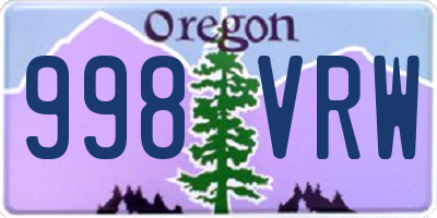 OR license plate 998VRW
