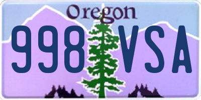 OR license plate 998VSA