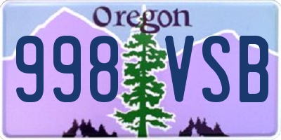 OR license plate 998VSB