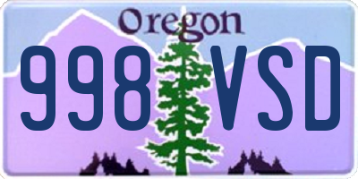 OR license plate 998VSD