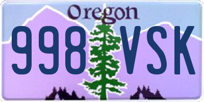 OR license plate 998VSK