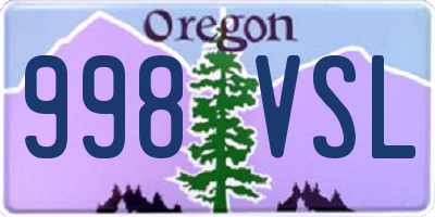 OR license plate 998VSL