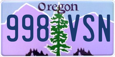 OR license plate 998VSN