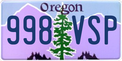 OR license plate 998VSP