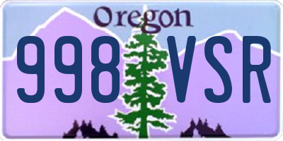 OR license plate 998VSR