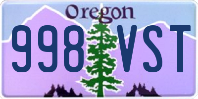 OR license plate 998VST