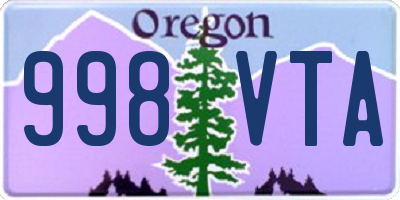 OR license plate 998VTA