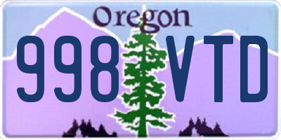 OR license plate 998VTD